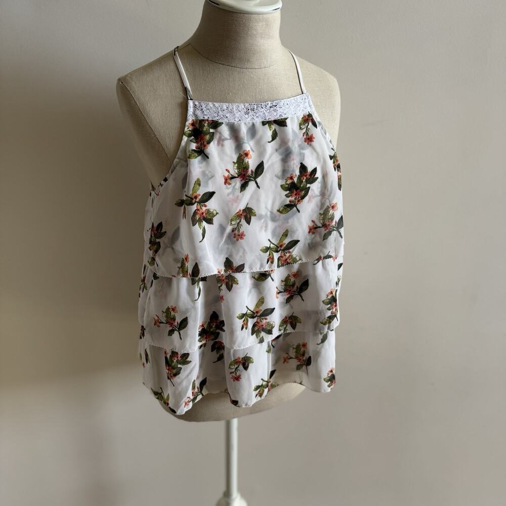 Vintage Abercrombie & Fitch Women's Medium Y2K Shirt Cami Babydoll Fairy Sheer